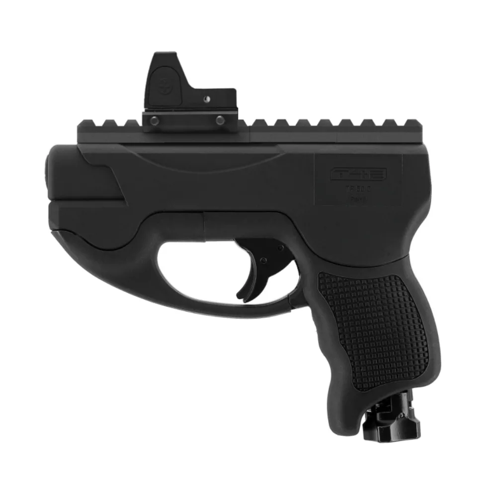 Umarex TP50 Compact with 80mm Picatinny rail and red dot sight