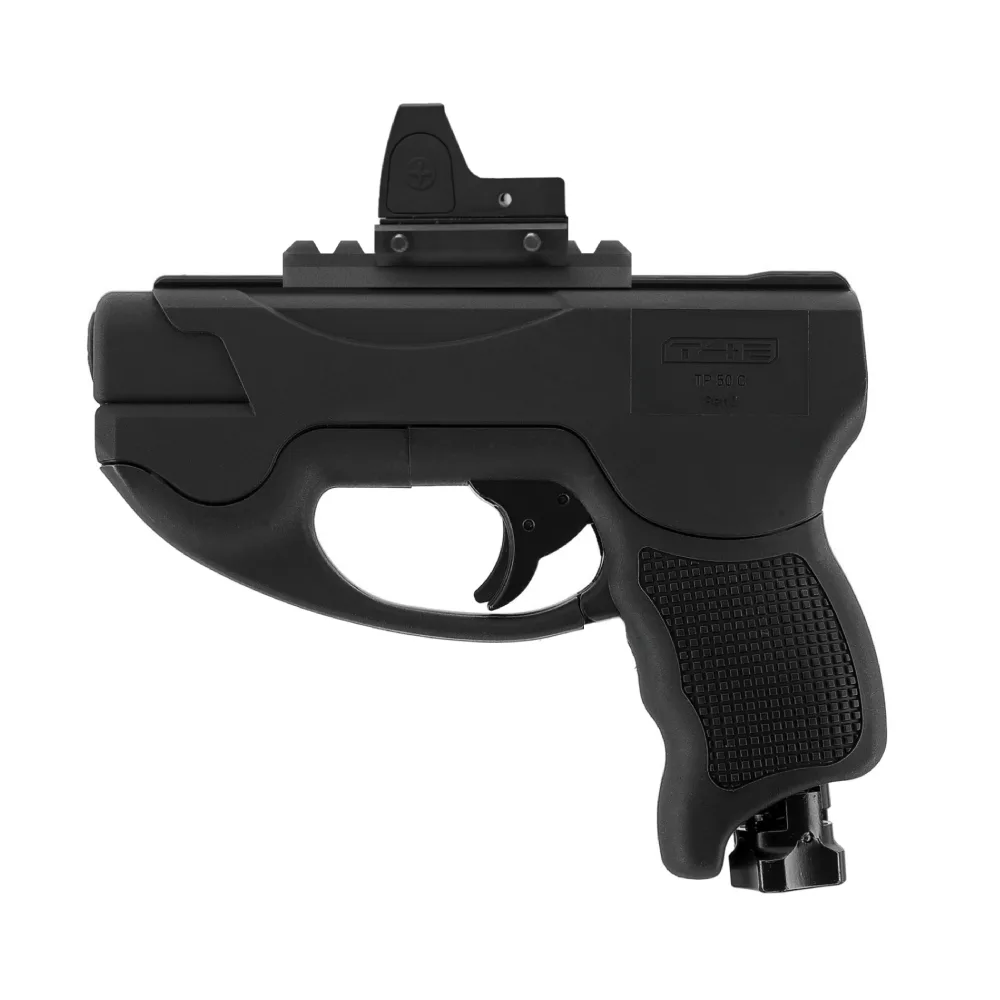 Umarex TP50 Compact with 80mm Picatinny rail and red dot sight