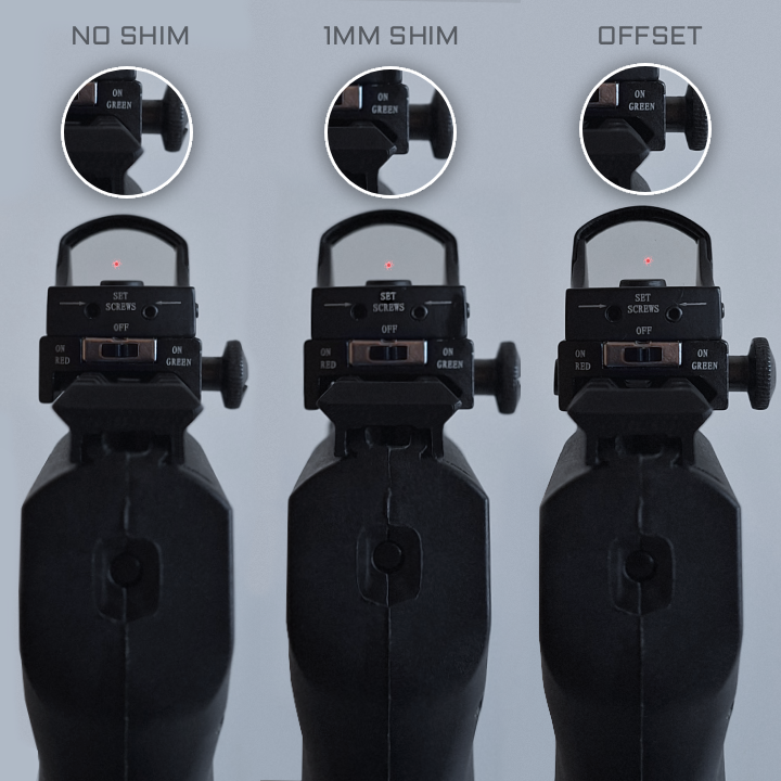 Umarex TP50 Compact Picatinny shim set offset example