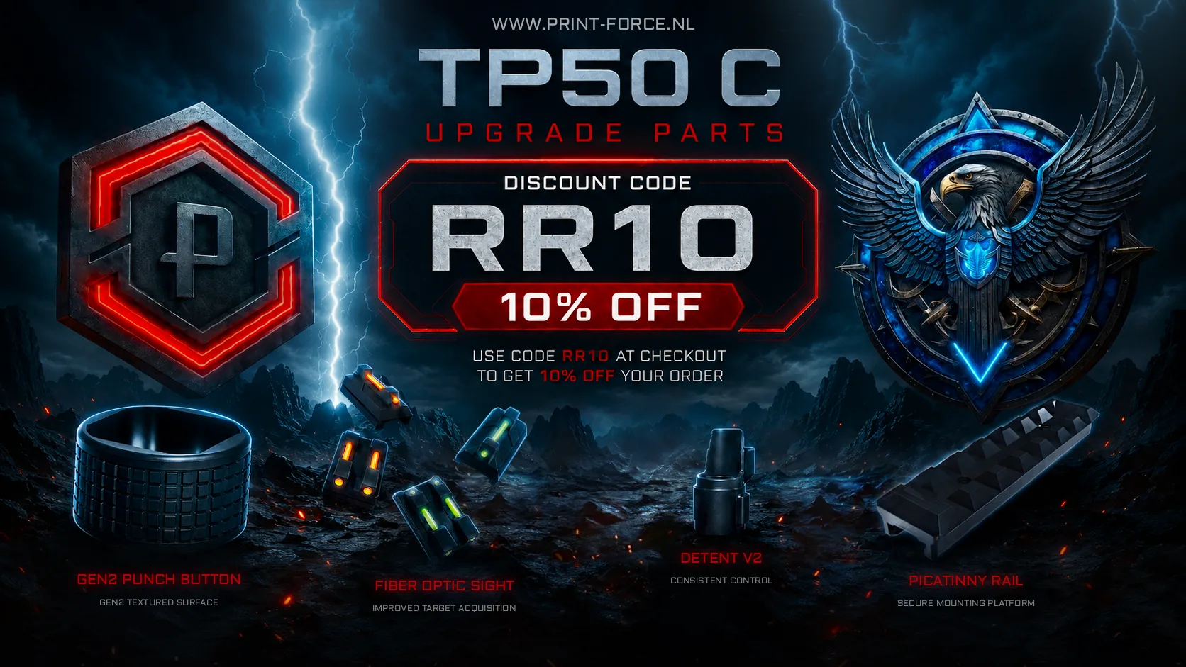 10% korting met code RR10 bij Print-Force
