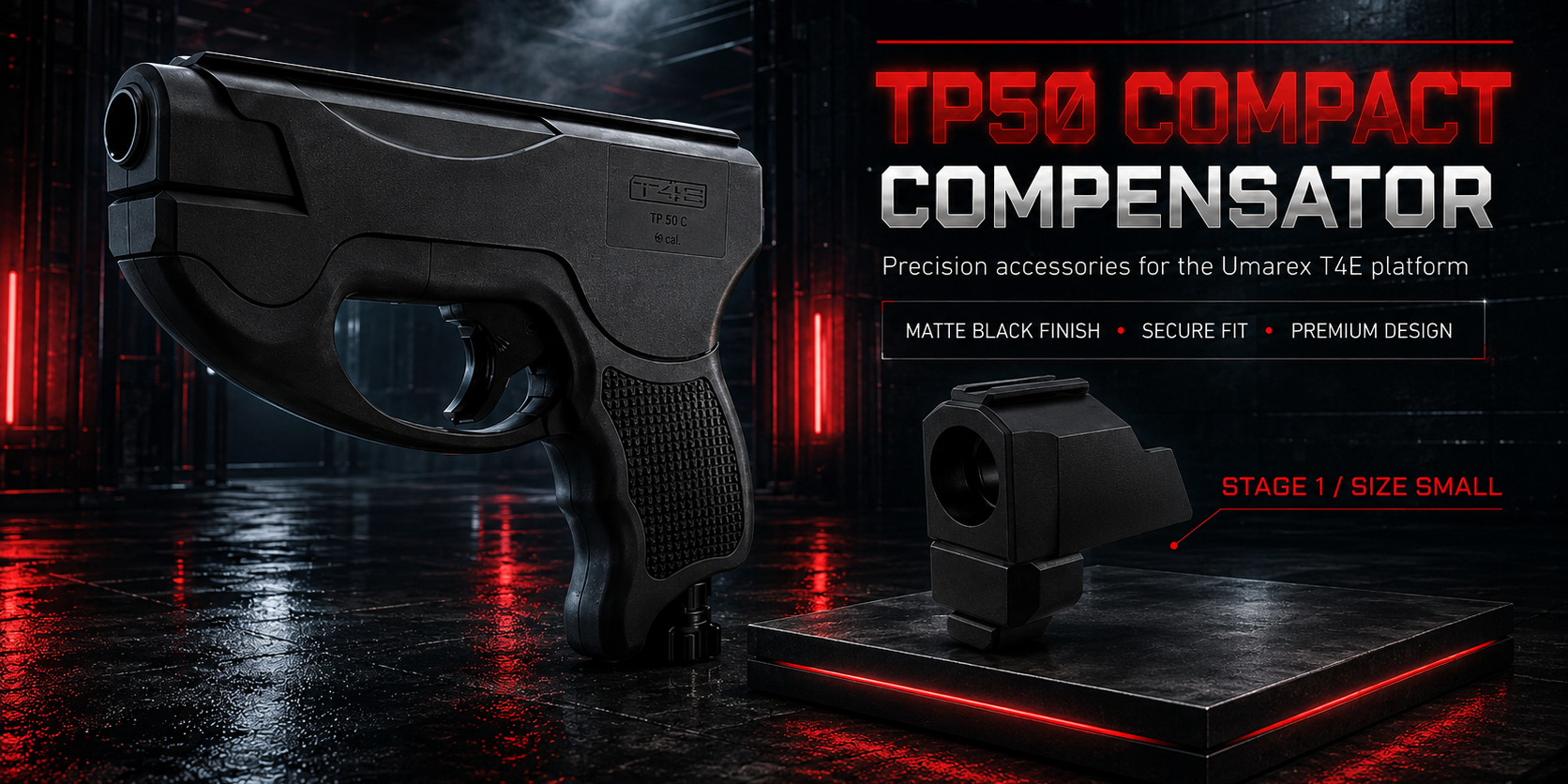 Umarex T4E HDP50 / TP50 Compact Compensator - The new compensator for the hdp50 / tp50 compact from www.print-force.nl