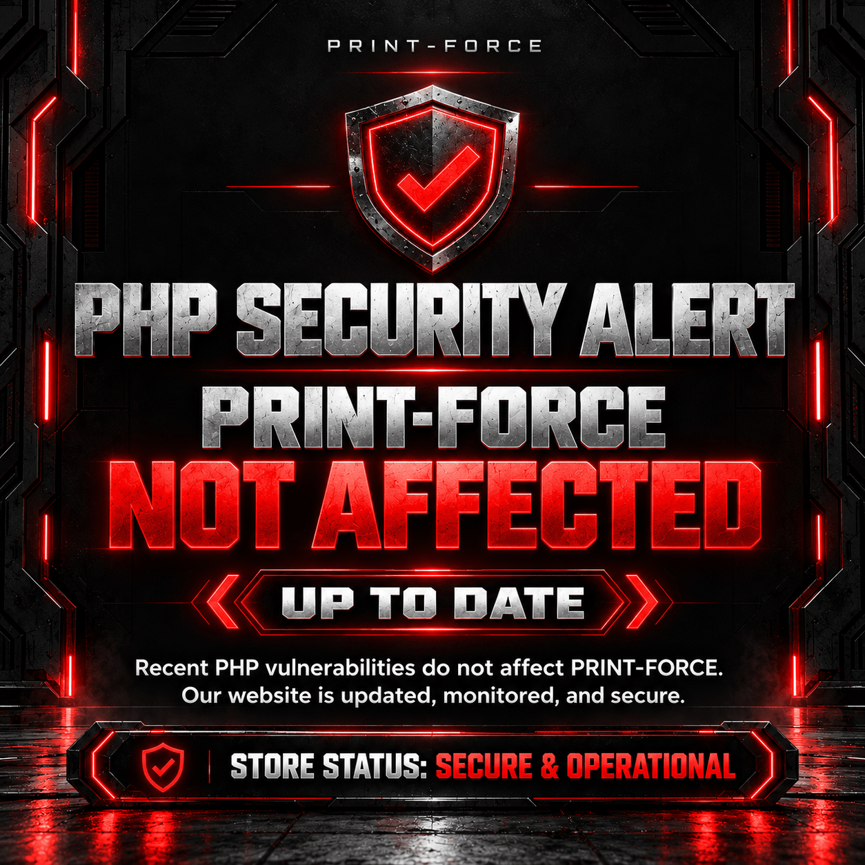PRINT-FORCE PHP security update – website up to date and unaffected by the reported vulnerabilities